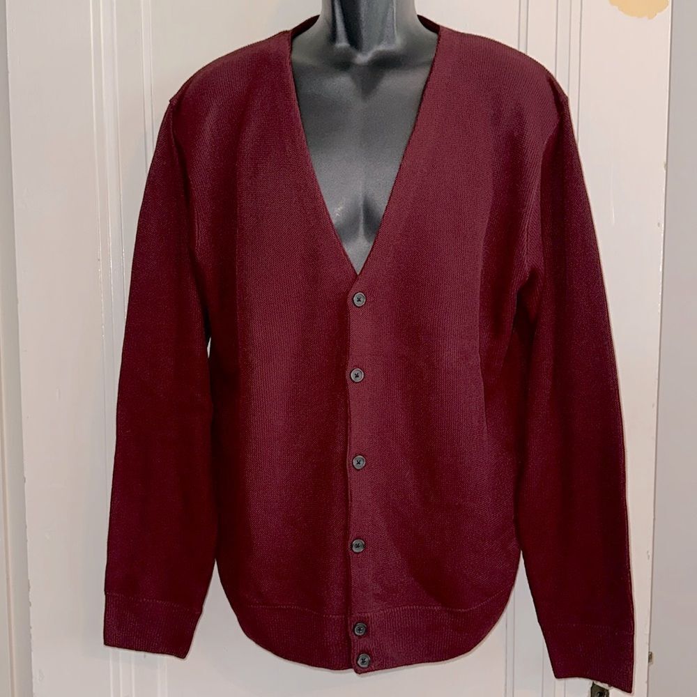 NWT Dockers‎ Golf maroon/burgundy acrylic cardigan sweater